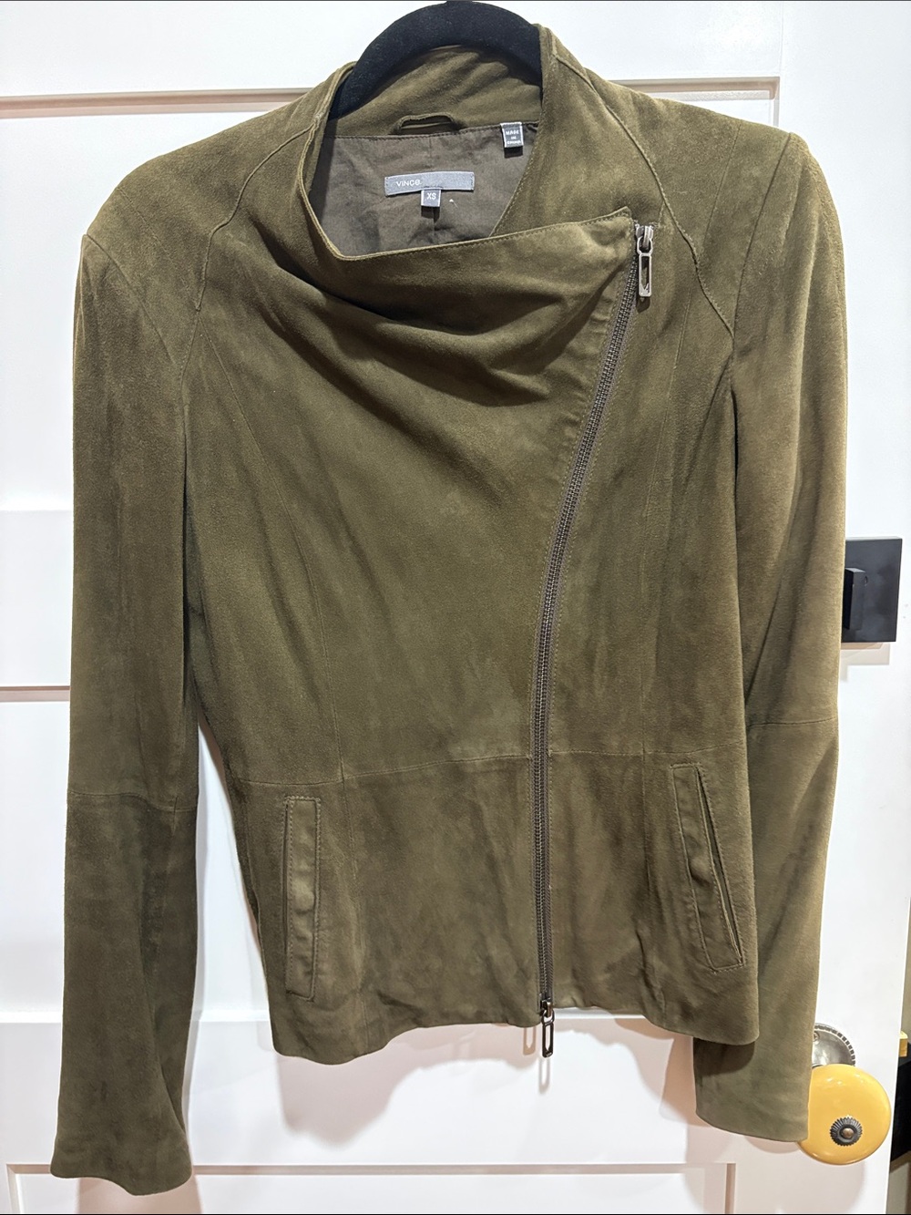 Vince olive suede moto jacket